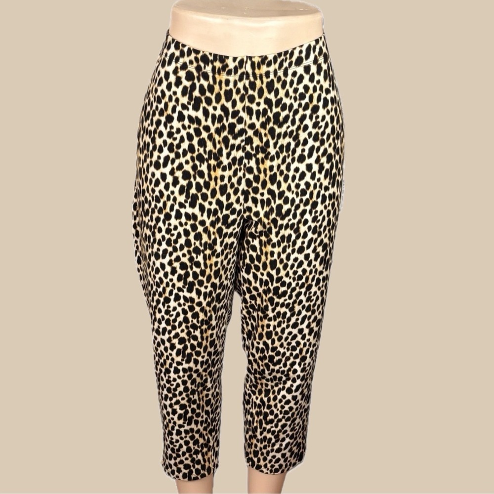 Torrid 6X Tan Black Leopard Print Cotton Cropped Leggings Stretch High Waisted